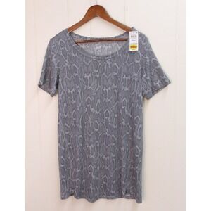 Jenni Intimates Sleepshirt Gray‎ Snakeskin Print Scoop Neck Sleep Small /#9192